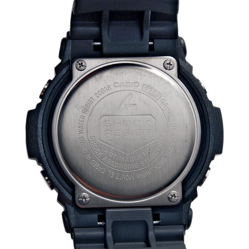 卡西欧 casio g-shock系列ga-200sh-2ajf运动石英表 【全球购】 黑色