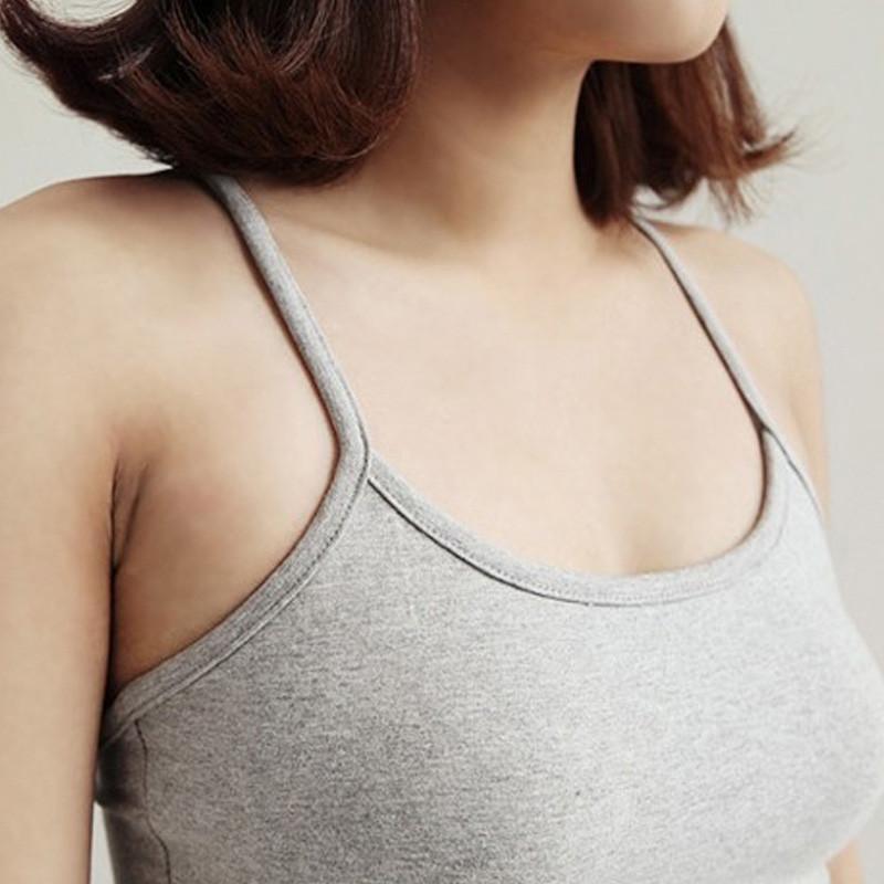千诗怡人女士纯棉文胸裹胸运动简约防走光抹胸背心吊带打底内衣夏