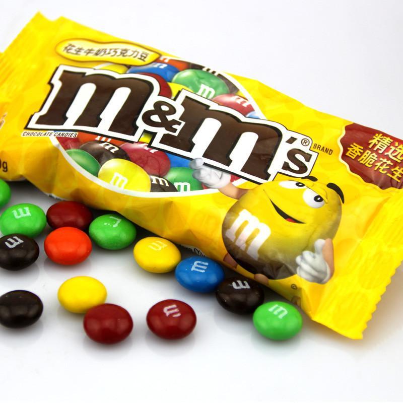 德芙m&m dove 花生牛奶巧克力豆 德芙mm豆 零食40g