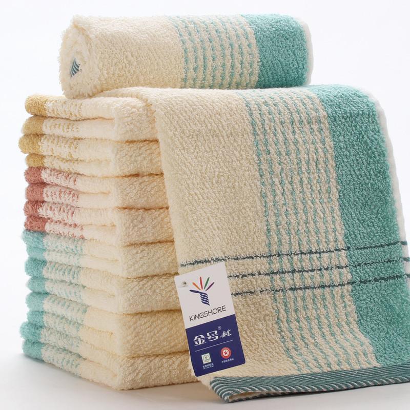 金号毛巾 纯棉提缎条纹柔软吸水全棉面巾 0120 巧克力色 76*33cm