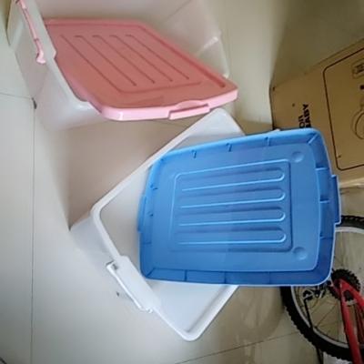 禧天龙citylong52L收纳箱塑料特大号箱子衣服书箱玩具有盖透明儿童储蓄箱整理箱 粉色晒单图