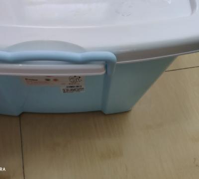 禧天龙citylong 52L收纳箱塑料大号有盖衣服储蓄储物玩具整理箱子 蓝色晒单图