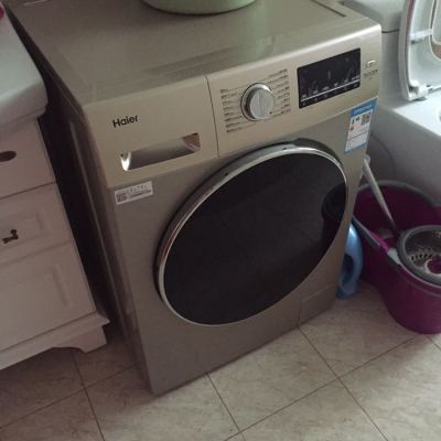 Haier/海尔洗衣机 8公斤 智能变频 洗烘一体 金色烘干 全自动滚筒洗衣机EG8014HB39GU1晒单图