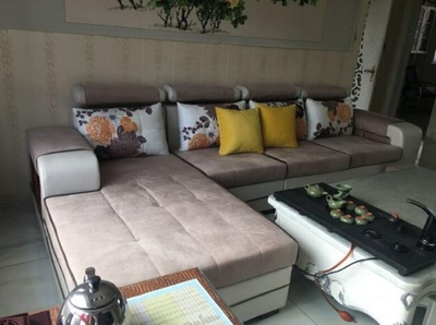 狄图 沙发 简约现代可拆洗大小户型布艺沙发实木转角客厅成套家具 SF665 二件套【颜色可选】晒单图