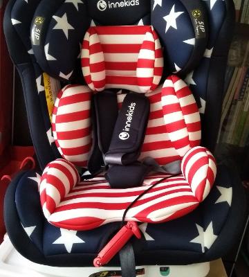 innokids儿童安全座椅汽车用0-12岁0-25KG婴儿宝宝4周可坐躺isofix硬接口钢架骨360度旋转双向可装 星空蓝（isofix硬接口款）晒单图
