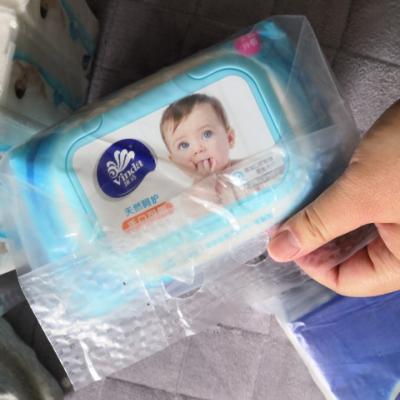 维达（Vinda） 湿巾 婴儿湿巾手口可用 80片*3包（加送4包婴儿用纸面巾）宝宝儿童卫生洁肤湿纸巾（整箱销售）晒单图