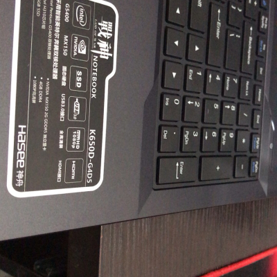 神舟战神 K650D-G4D5 15.6英寸游戏本笔记本电脑（G5400 4GB 256GB SSD MX150-2G独显）晒单图