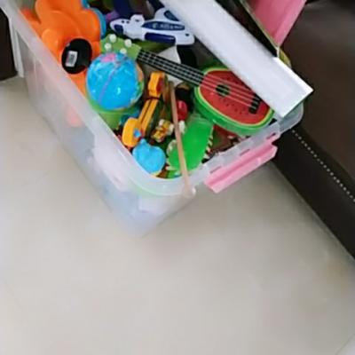 JEKO&JEKO 收纳箱85L塑料透明特大号整理箱衣服玩具收纳盒棉被滑轮储物箱 SWB-5250 盖子蓝粉随机晒单图