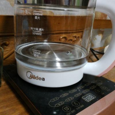 美的（Midea）养生壶 WGE1701b 1.5L 高硼硅玻璃壶体 优质温控 煎药壶 煮茶壶 智能预约电热水壶晒单图