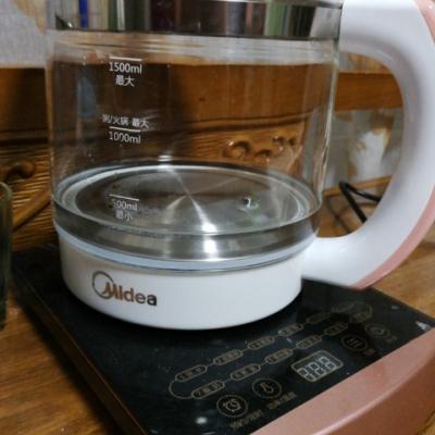 美的（Midea）养生壶 WGE1701b 1.5L 高硼硅玻璃壶体 优质温控 煎药壶 煮茶壶 智能预约电热水壶晒单图