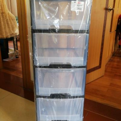 JEKO&JEKO 可移动深五层柜透明塑料儿童衣柜宝宝收纳盒储物抽屉式收纳柜子整理收纳箱带滑轮 SWB-519 黑框透明抽屉晒单图