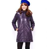VANCL凡客诚品 都市基础长款PU棉服 紫色 XS