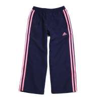 阿迪达斯/adidas秋季女童梭织长裤W63504都市蓝/极致荧光粉92