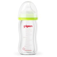 贝亲（Pigeon）自然实感宽口径玻璃奶瓶 160ml AA72（绿色）