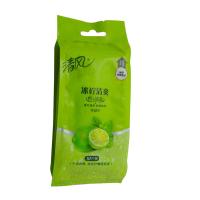 清风 湿巾 悦．清新 冰柠清爽湿巾10片(单片装)