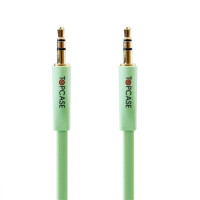 TOPCASE SC01 豪华版 镀金头 DC3.5立体声车载音频线 AUX线公对公音频连接延长线 音箱线绿色0.5米