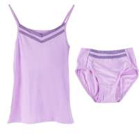 金丰田女士内衣夏季打底衫吊带背心+内裤套装6300 紫色 M