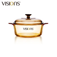 美国康宁(VISIONS)锅具套装 晶彩透明锅3.25升(24CM)+耐热玻璃保鲜盒饭盒便当盒 汤锅煮锅炖锅