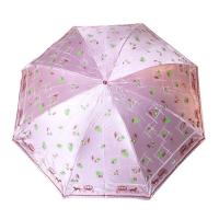 天堂伞 四月芳菲缎面黑胶丝印防紫外线三折钢伞晴雨伞 粉色 33001E 粉色