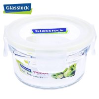三光云彩(GLASSLOCK) 钢化玻璃耐热保鲜盒微烤两用圆形饭盒350ml收纳盒韩国进便当盒口 密封圈颜色随机发货 ORCT-035