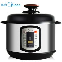 美的（Midea）PCS5027P一锅双胆全钢机身微电脑式智能预约5L电压力锅 黑色