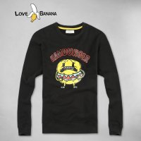 LOVE BANANA秋季男女同款水洗舒适套头卫衣51031 黑色 L
