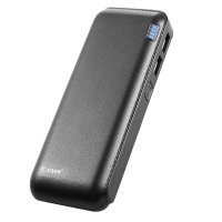 Cager卡格尔 B16 智能移动电源10000毫安 仿真皮充电宝 双USB 黑色