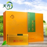 天方茶叶 400g龙井绿茶雨前龙井绿茶 礼盒装绿茶茶叶 越州产区