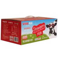 【苏宁自营】韦沃VIVA 牛奶（草莓口味）200ml*12盒 英国进口
