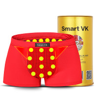 Smart VK英国卫裤第八代健康【买2送1】男士内裤平角裤头u凸性感短裤衩能量四角莫代尔 红色 L(2.0-2.2)