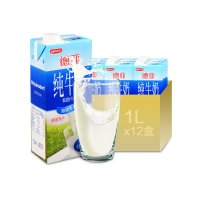 德国原装进口牛奶 德亚（Weidendorf）低脂纯牛奶 1L*12盒 整箱装