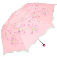 天堂伞(遇水现花)黑胶丝印三折晴雨伞太阳伞 33257E 粉色