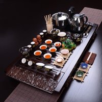 艺宏堂整套 茶具套装 紫砂功夫茶具 四合一电热磁炉 实木茶盘套装