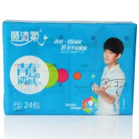 顺清柔 纸巾 青春系列 迷你型面巾纸4层手帕纸*24包（颜色随机）