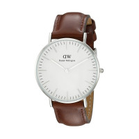 DW/丹尼尔惠灵顿 Classic系列 皮革表带 时尚银边女士腕表 06DW系列 情侣腕表