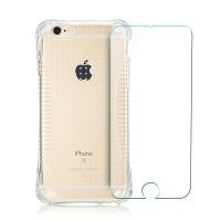黑客 苹果6防摔手机壳+苹果6s手机钢化玻璃膜二合一套装 iphone6plus防爆手机壳6splus手机保护膜 4.7英寸