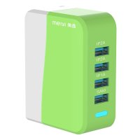 美逸（MEIYI）青春版 MY-501 插墙式4口USB充电插头 绿色