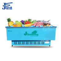 捷盛（JS）SCWD4-858F 858升 2米蓝色玻璃门岛柜卧式冷柜商用 超大容量展示冰柜 超市大容量展示大冷柜冰柜