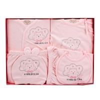 香港亿婴儿 婴儿内衣礼盒婴儿衣服新生儿礼盒内衣棉6件套婴幼儿通用 Y7002 粉色 52-59cm（适用于0-3个月）