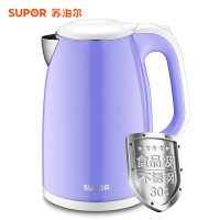 Supor/苏泊尔 SWF15E19A双层防烫保温电水壶1.5L 304不锈钢电热水壶 马卡龙紫