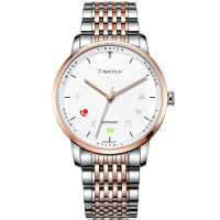天霸T-WATCH2.0轻智能商务手表钢带间玫瑰金色