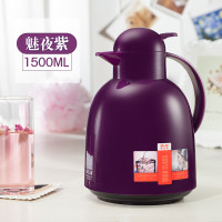 物生物(RELEA)欧式家居莹彩保温水壶玻璃内胆家用暖壶水壶大容量暖热水瓶1.5L保温瓶 紫色