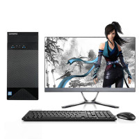 联想(Lenovo)家悦3055台机+21.5双超显示器（E2-7110 4G 500G 无光驱 WIFI 教育软件）