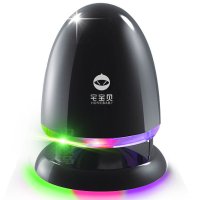 宅宝贝 Q1桌面音响小电脑音箱 迷你低音炮扩音器 台式多媒体喇叭小钢炮扬声器 有线版黑色