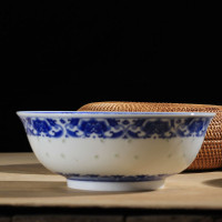 LICHEN 景德镇青花玲珑瓷器餐具 釉下彩陶瓷碗盘勺碟自由搭配 8英寸汤碗 一个