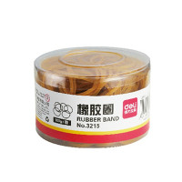 得力（deli）3215橡胶圈(黄)(100g/筒)（24筒装）