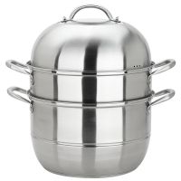 美厨（maxcook）304不锈钢三层蒸锅 复底30CM 银鼎系列 MCZ108 蒸煮两用 可用电磁炉