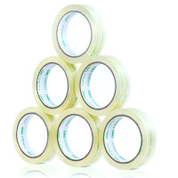 得力(deli) 30133封箱带/胶布/封箱器 筒装高透明度封箱胶带 窄胶带 24mm*60y 12卷/筒