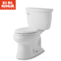 科勒马桶 星玛龙分体五级旋风座便器 节水静音缓降坐便器K-77033T 白色非缓降盖板（需另购安装3件套） 305MM