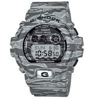 卡西欧(CASIO)手表 G-SHOCK迷彩粗犷时尚魅力男表GD-X6900TC-8 灰